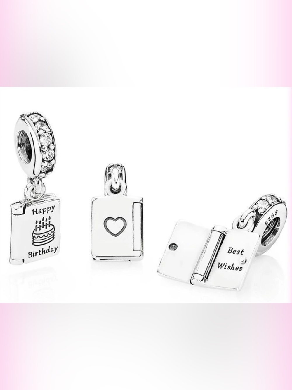 Pandora Sterling Silver Book Charm with Heart Cutout